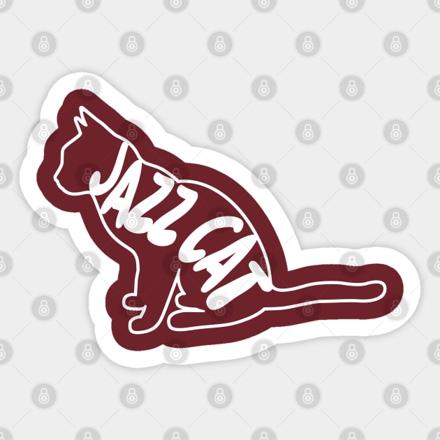 Jazz Cat Typographic Design Sticker by DankFutura